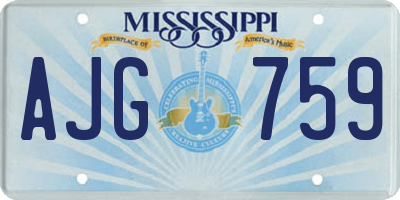 MS license plate AJG759