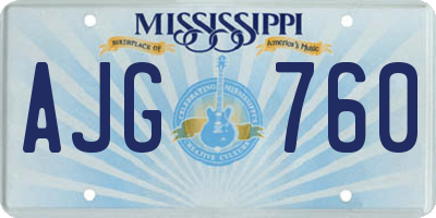 MS license plate AJG760