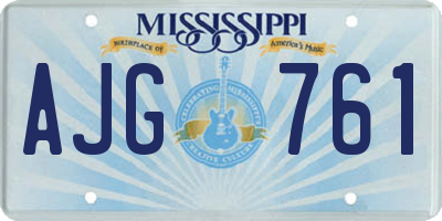 MS license plate AJG761