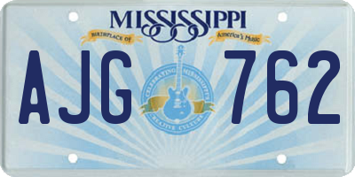 MS license plate AJG762