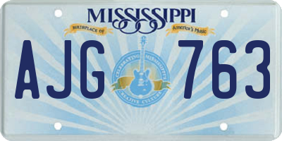 MS license plate AJG763