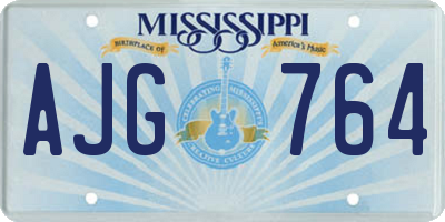 MS license plate AJG764