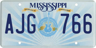 MS license plate AJG766