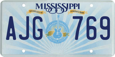 MS license plate AJG769