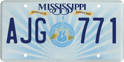 MS license plate AJG771