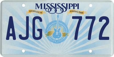 MS license plate AJG772