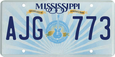 MS license plate AJG773