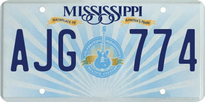MS license plate AJG774