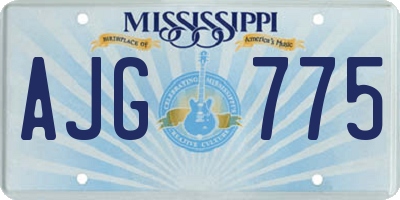 MS license plate AJG775