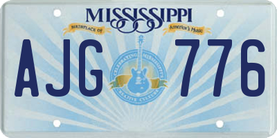 MS license plate AJG776