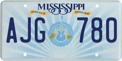 MS license plate AJG780