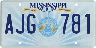 MS license plate AJG781