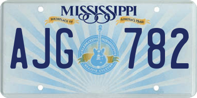 MS license plate AJG782