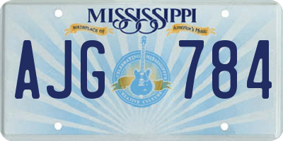 MS license plate AJG784
