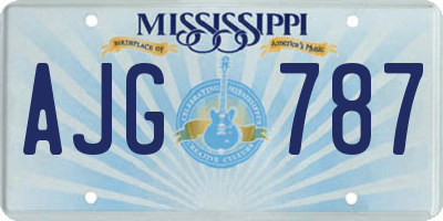 MS license plate AJG787