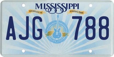 MS license plate AJG788