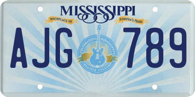 MS license plate AJG789