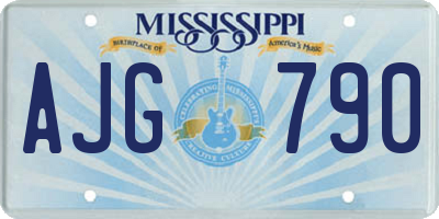 MS license plate AJG790