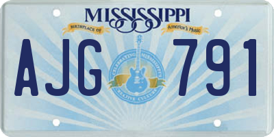 MS license plate AJG791