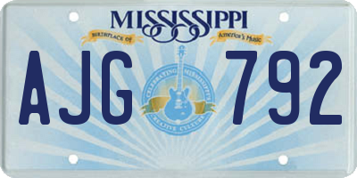 MS license plate AJG792