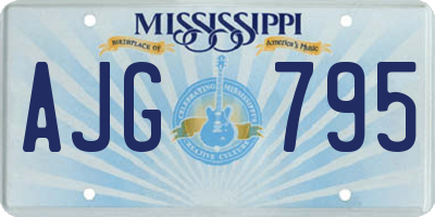 MS license plate AJG795