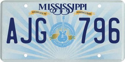 MS license plate AJG796