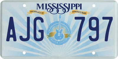 MS license plate AJG797