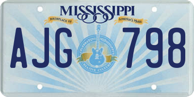 MS license plate AJG798