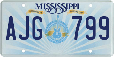 MS license plate AJG799