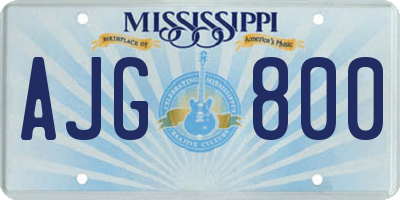 MS license plate AJG800