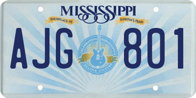 MS license plate AJG801