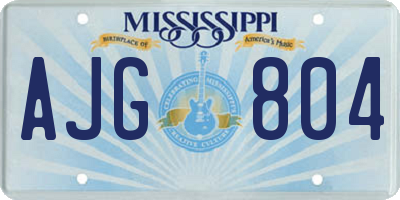 MS license plate AJG804
