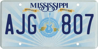 MS license plate AJG807