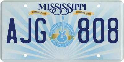 MS license plate AJG808