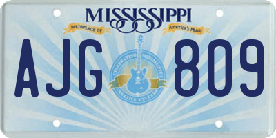 MS license plate AJG809