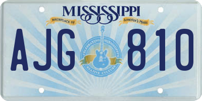 MS license plate AJG810