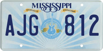 MS license plate AJG812