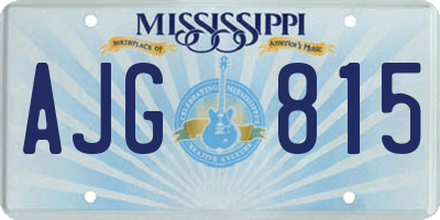 MS license plate AJG815