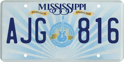 MS license plate AJG816