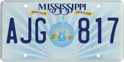 MS license plate AJG817