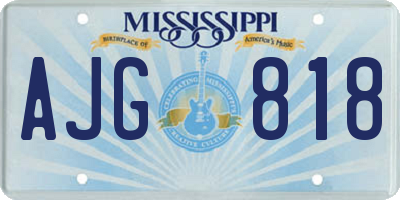 MS license plate AJG818