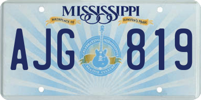MS license plate AJG819