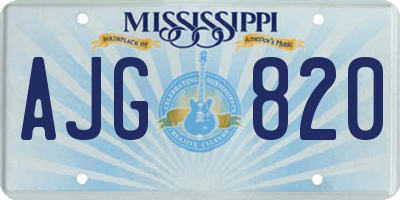 MS license plate AJG820