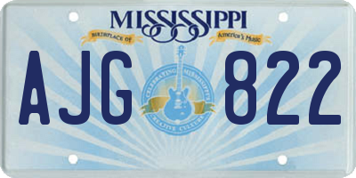MS license plate AJG822