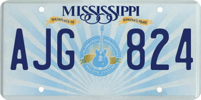 MS license plate AJG824