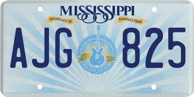 MS license plate AJG825