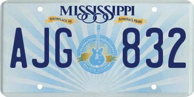MS license plate AJG832