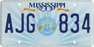 MS license plate AJG834