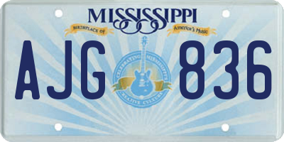 MS license plate AJG836