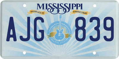 MS license plate AJG839